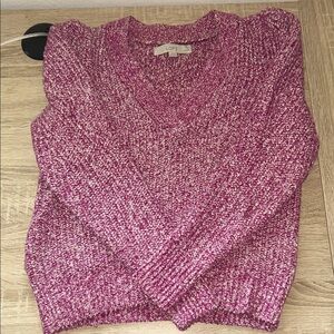 LOFT Magenta V-Neck Sweater